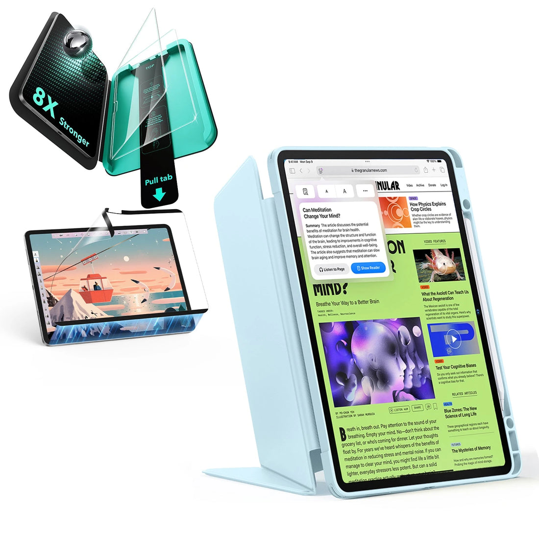 iPad Air 13" (2025) Flip Transformation Bundle - Sky Blue ESR ESR