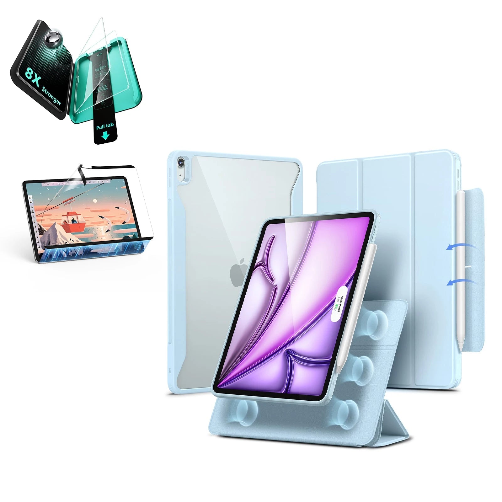 iPad Air 13″ (2025) Rebound Transformation Bundle - Light Blue ESR ESR