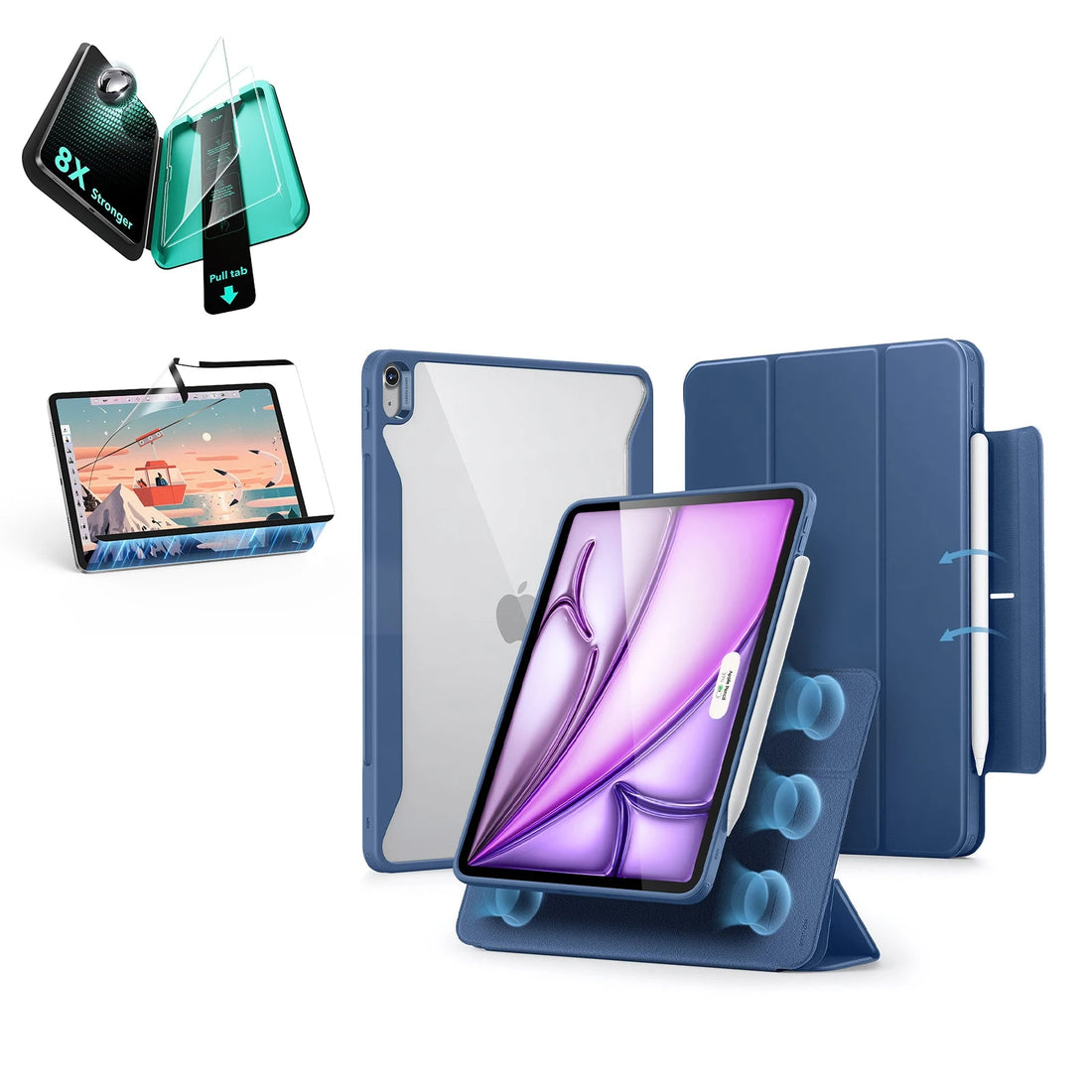 iPad Air 13″ (2025) Rebound Transformation Bundle - Navy Blue ESR ESR