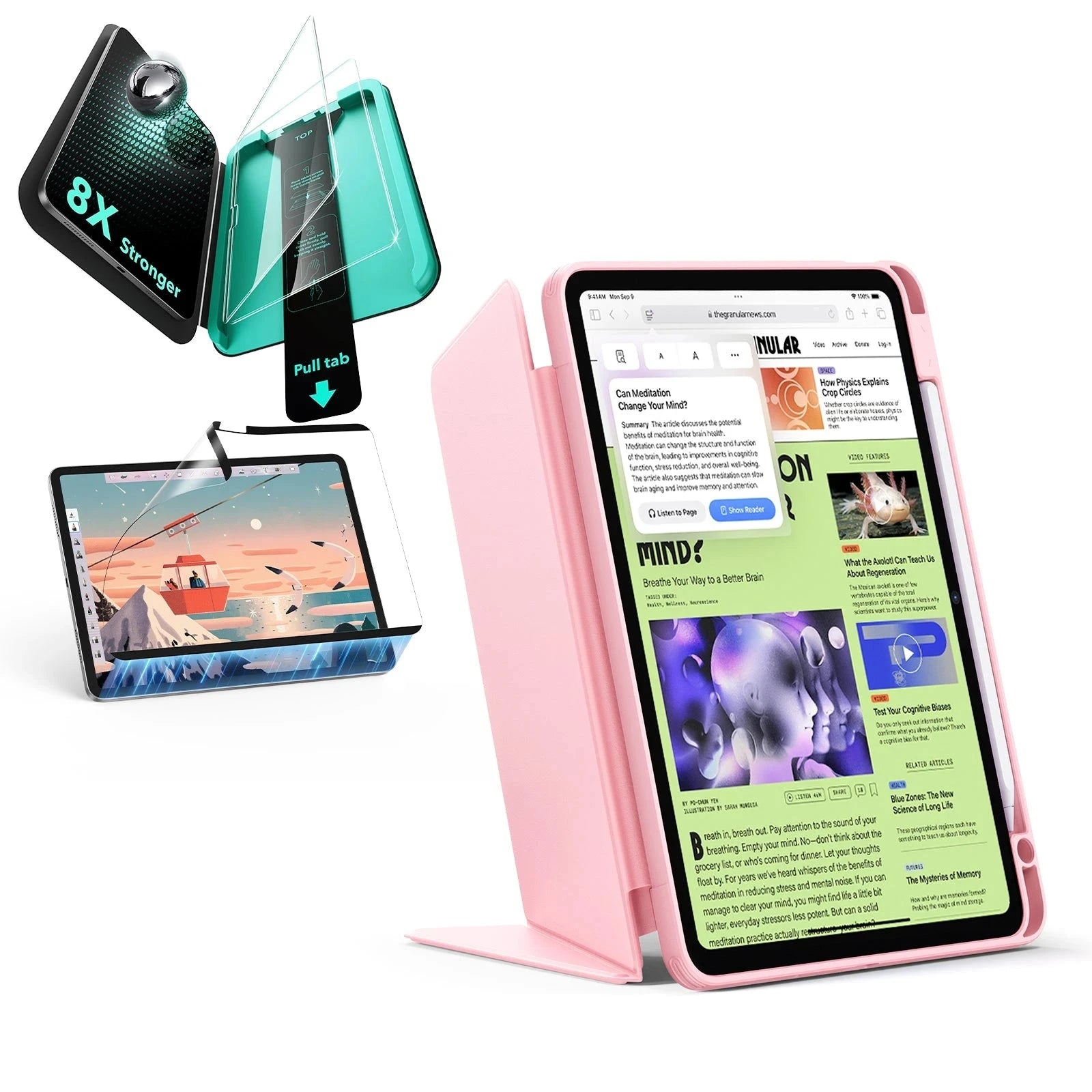 iPad Air 11" (2025) Flip Transformation Bundle - Pink ESR ESR