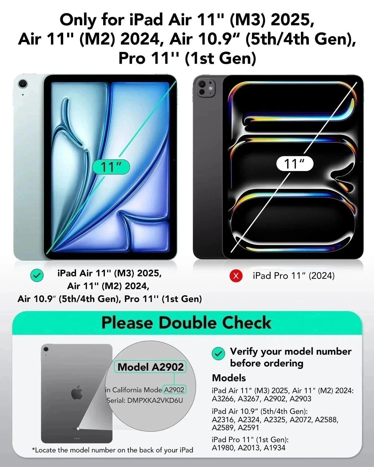 iPad Air 11″ (2025) Rebound Magnetic Case - Brilliant White ESR ESR