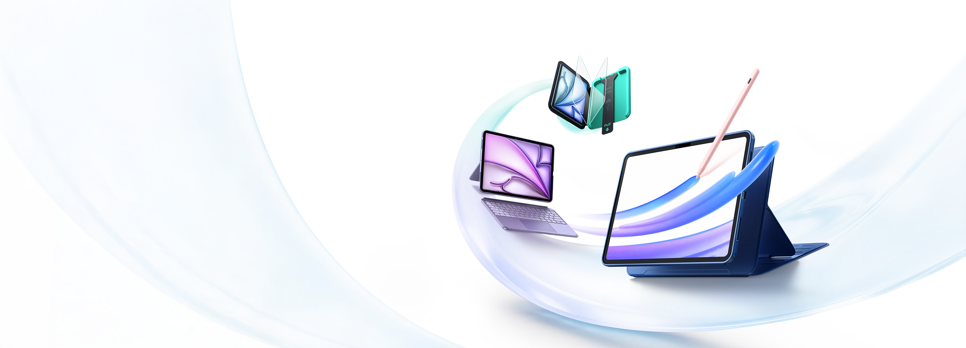 Étui élégant pour iPad avec clavier et protections d'écran 2026