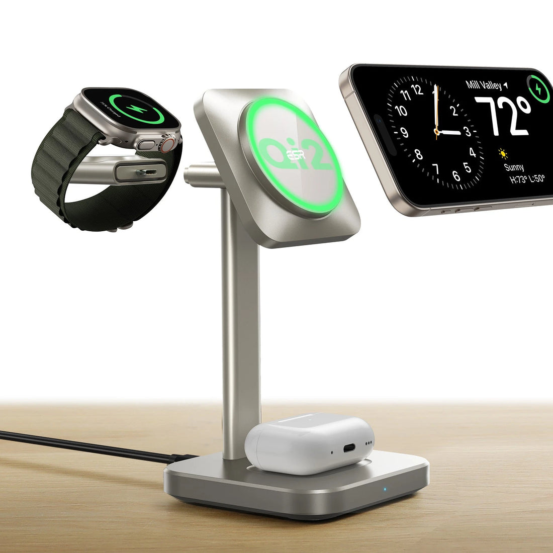 titanium magsafe desk charging stand