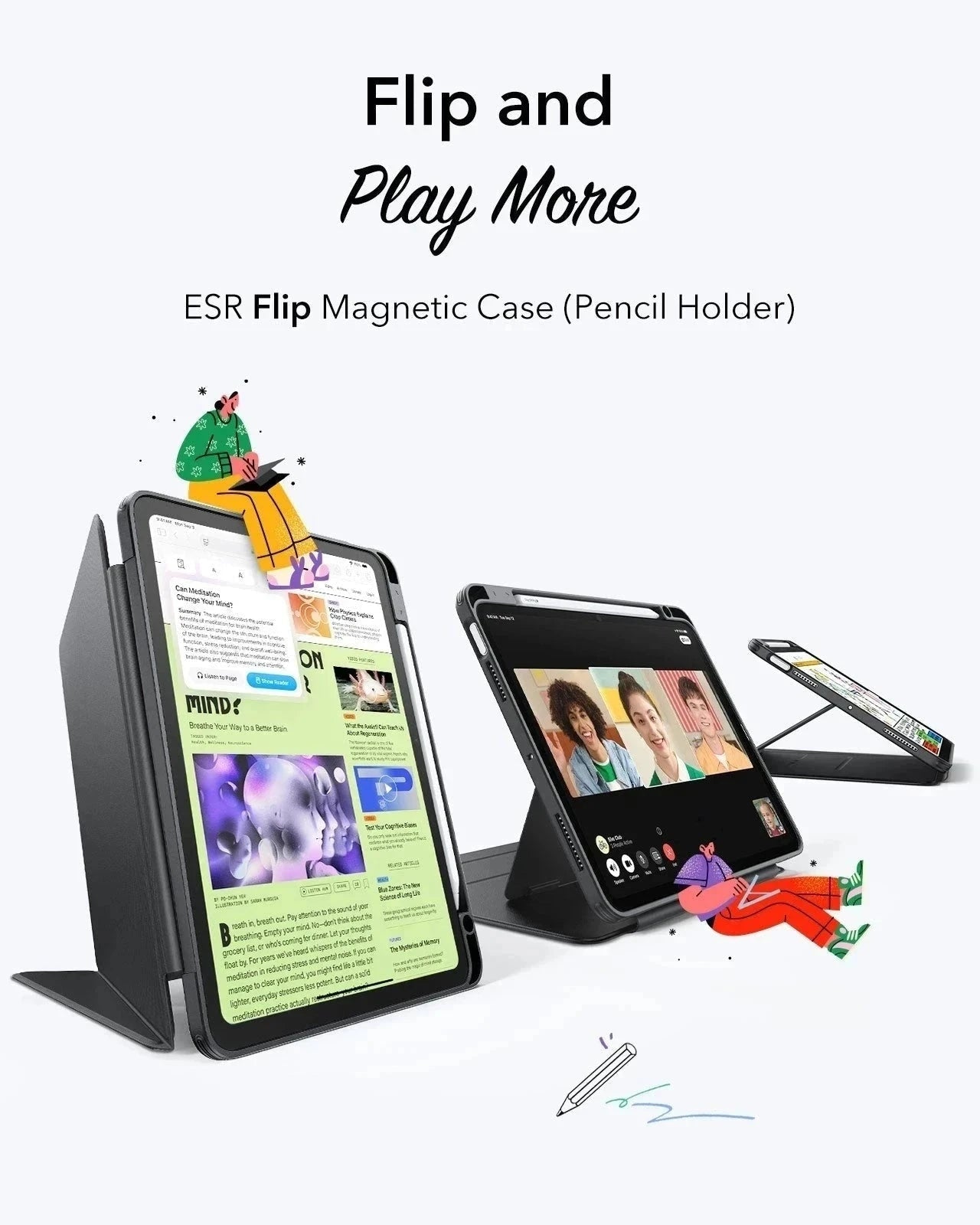 iPad Air 11" (2025) Flip Transformation Bundle - Black ESR ESR